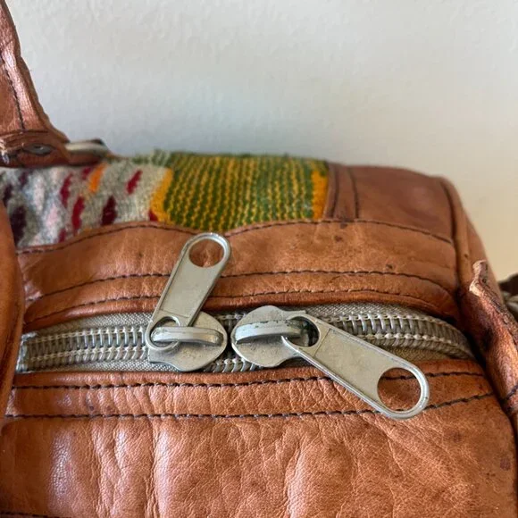 Moroccan Leather Kilim Weekender Bag – Handmade Travel Duffel - Picture 7 of 7